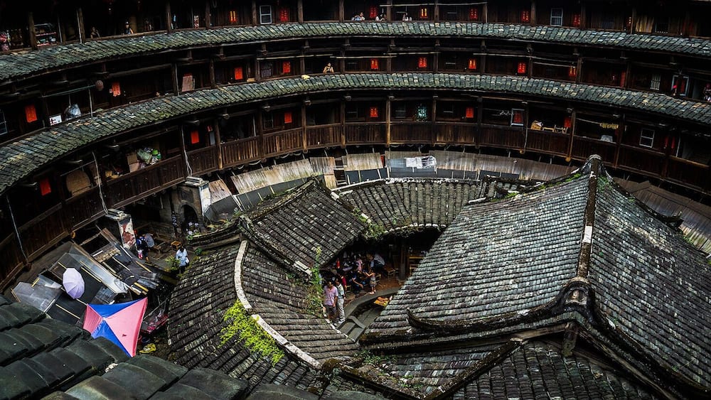 #Fujian Earth Buildings——"The flying saucer that fell from the sky,the mushroom that grows on the ground'. #福建土楼
