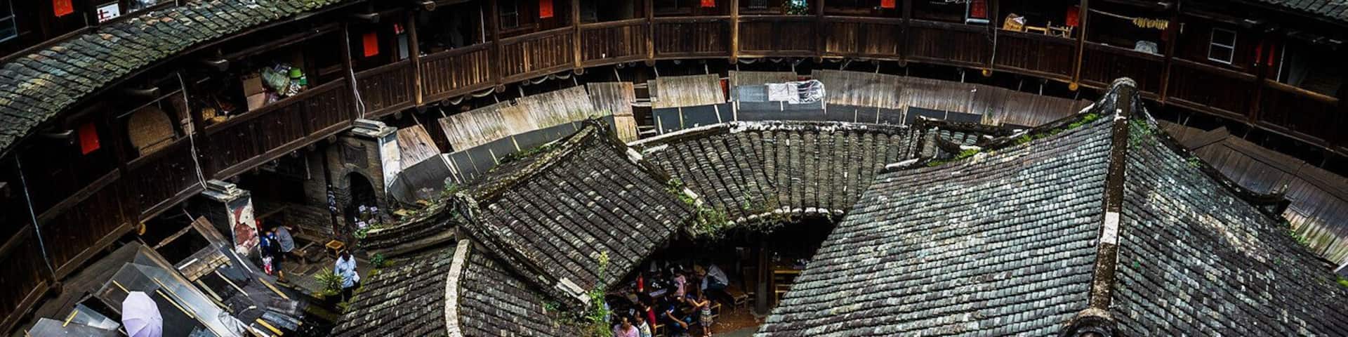 #Fujian Earth Buildings——"The flying saucer that fell from the sky,the mushroom that grows on the ground'. #福建土楼