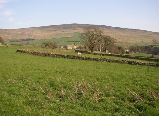 View of Deerstones from the A59, Hazlewood with Storiths Deerstones is the farm in the middle distance, with Beamsley Beacon in the background.