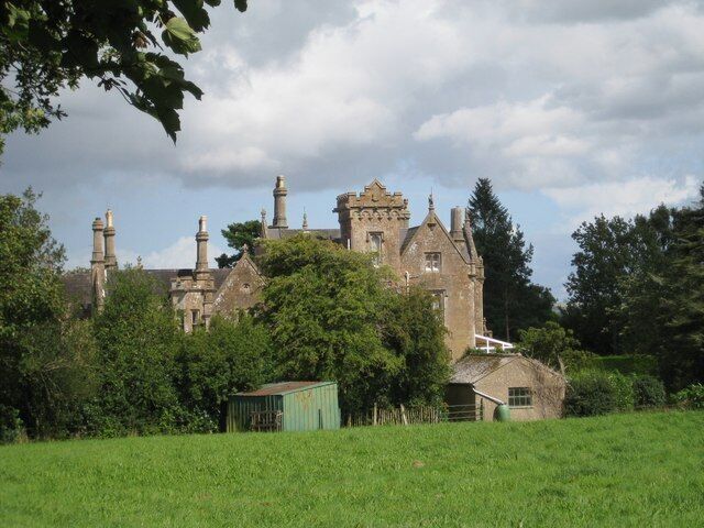 View of Moorlands from the lane - Merriott From Moorlands Road leading out of Merriott, the house across the paddock gives the impression of a great Victorian pile. During the time of the Spanish Civil War,the notable Mr Petter of Yeovil and others had acquired the house and Mr Peter Biffin a missionary from Spain brought over Protestant refugee women and children who lived there during Franco's regime.