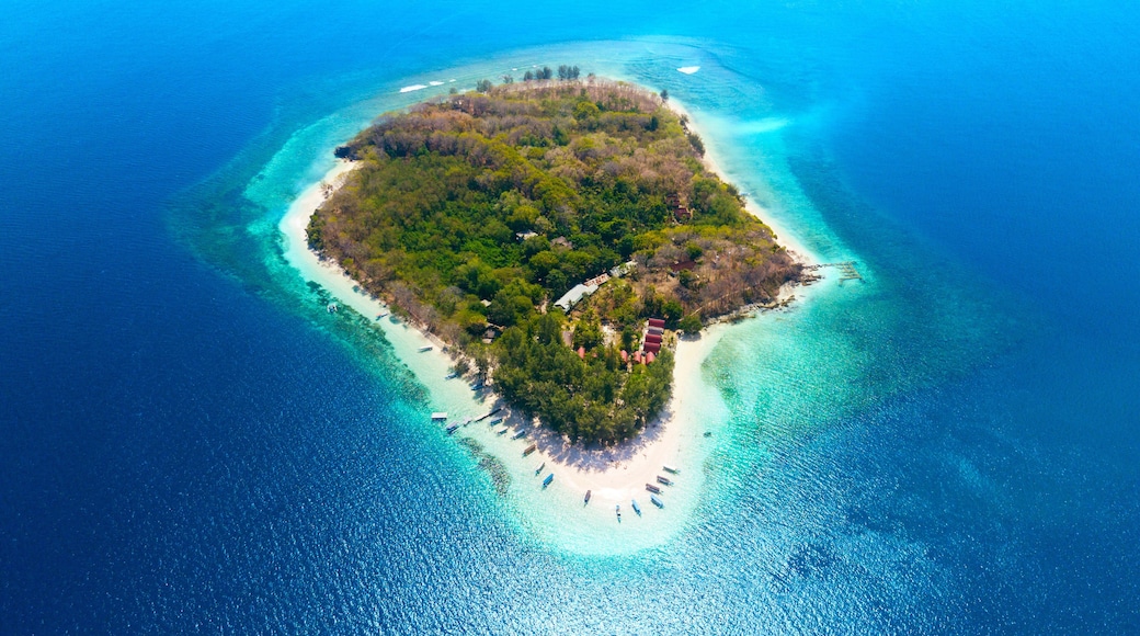 Beautiful aerial view of Gili Nanggu Island