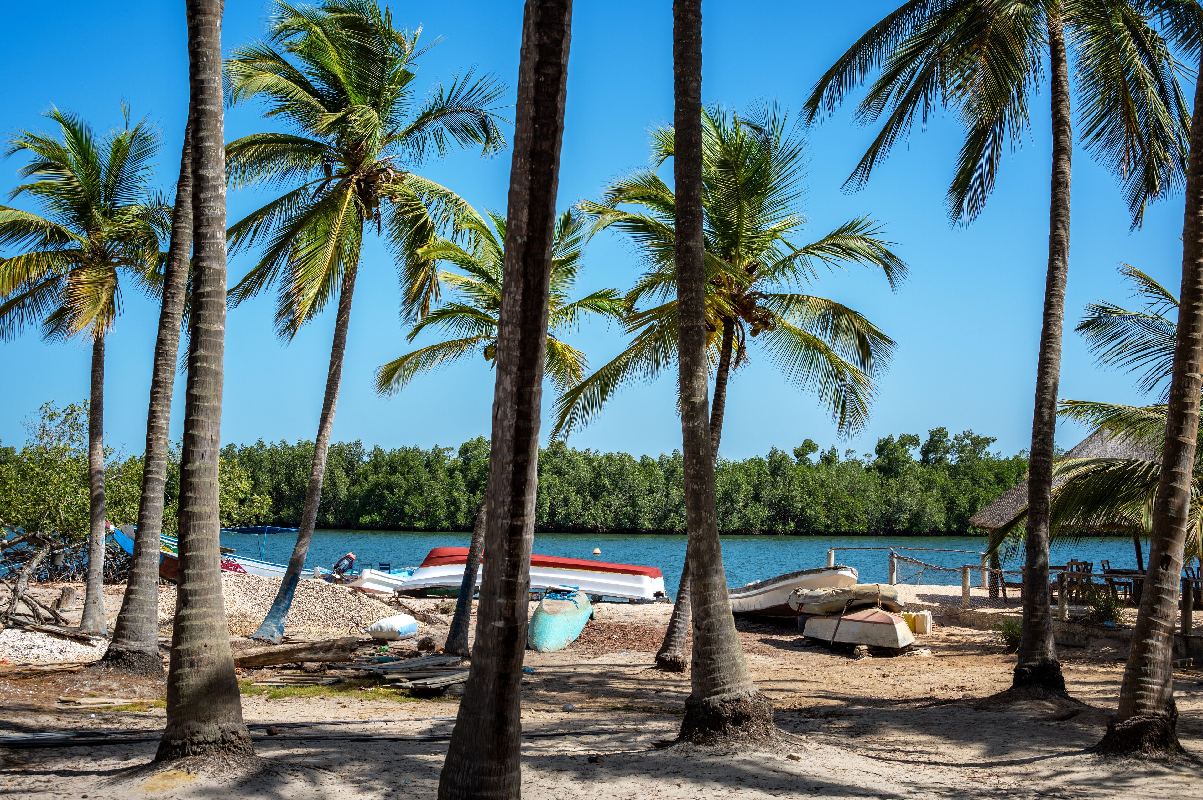 Beach on the Casamance River in Ehidj, Senegal