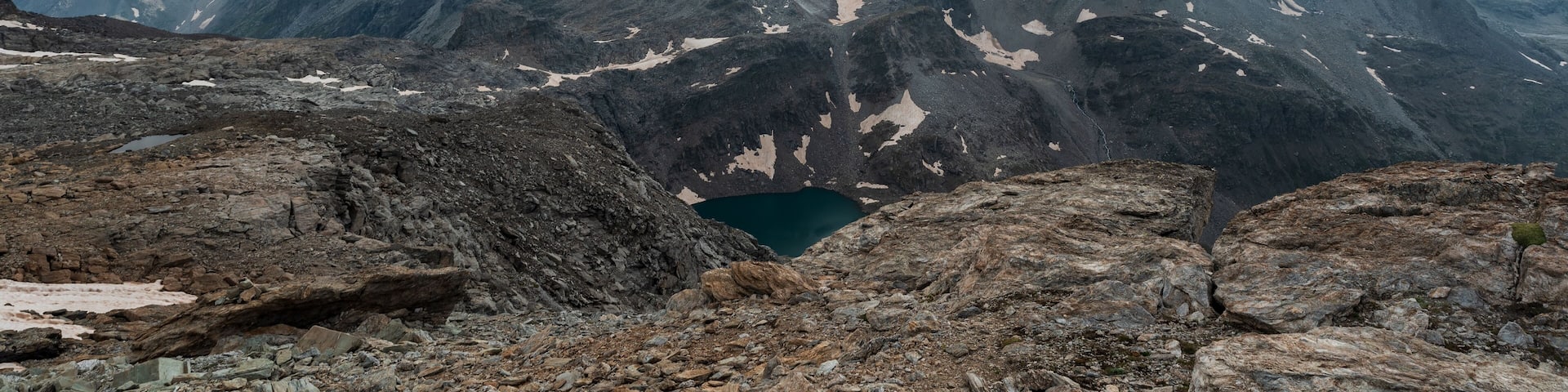 View from Colle dell'Agnello superiore in Cottian Alps on french-italian borders