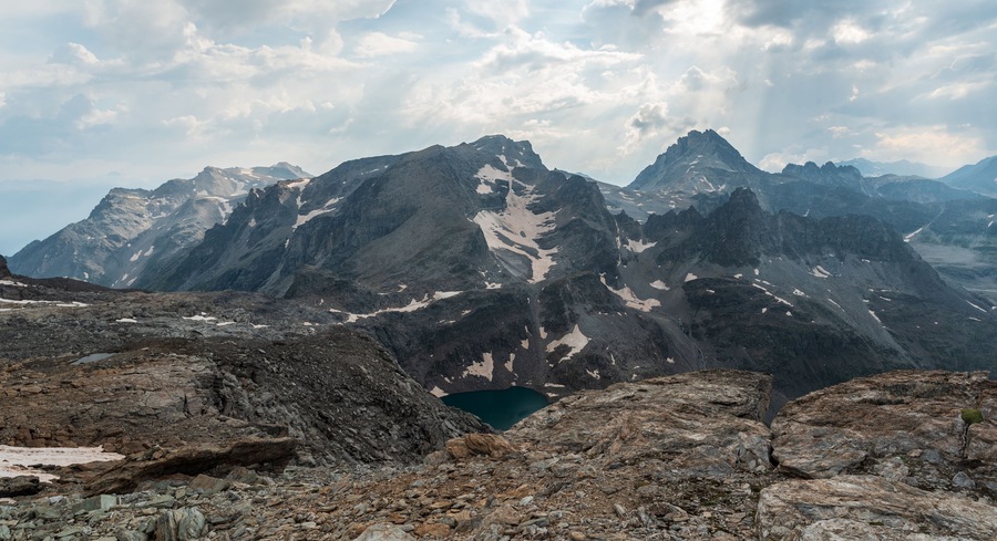 View from Colle dell'Agnello superiore in Cottian Alps on french-italian borders