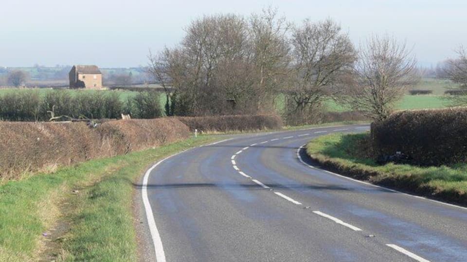 The B4116 Sheepy Road Heading northeast towards Sheepy Magna, Leicestershire.