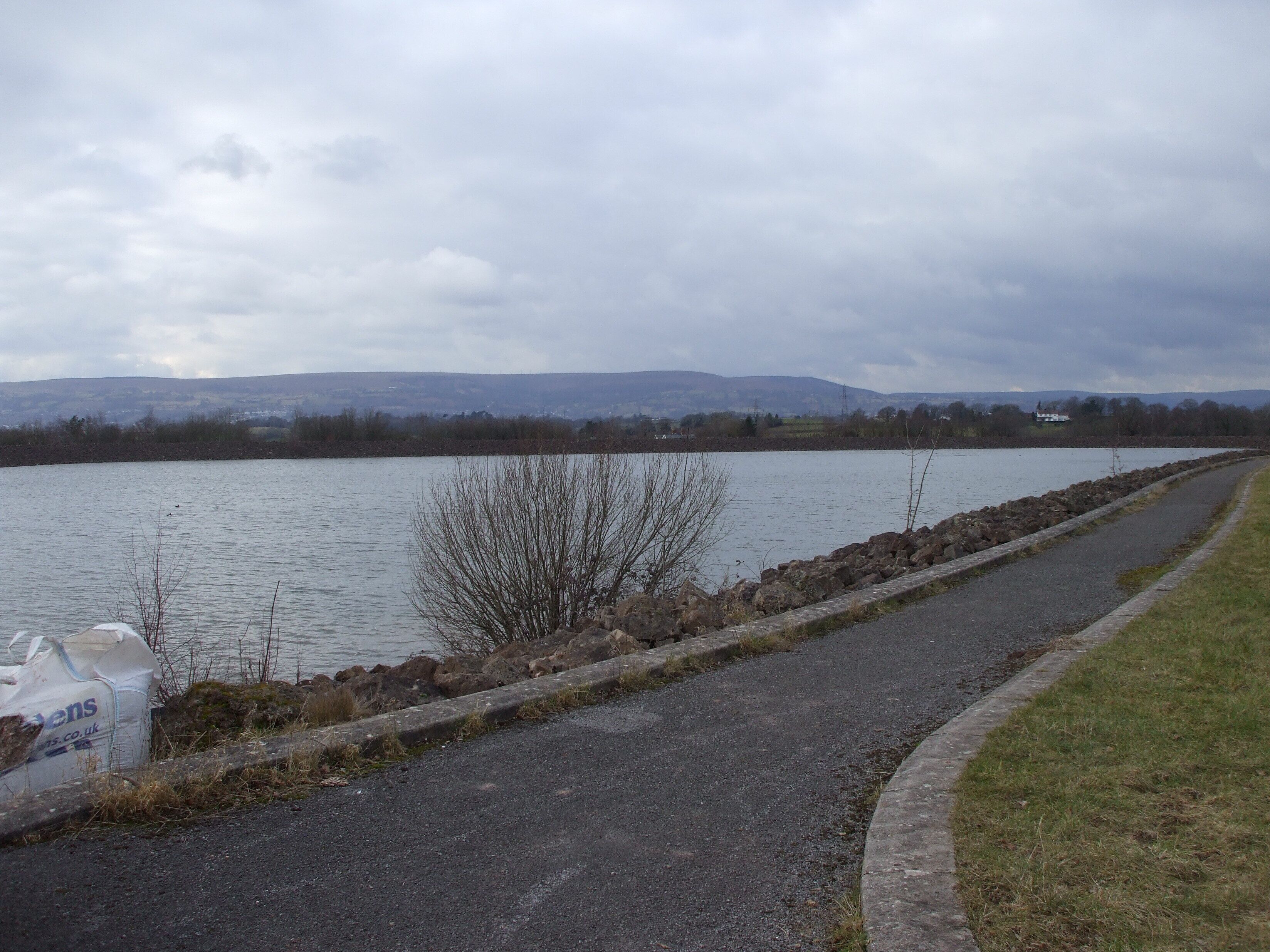 Footpath beside the reservoir, near Ponthir