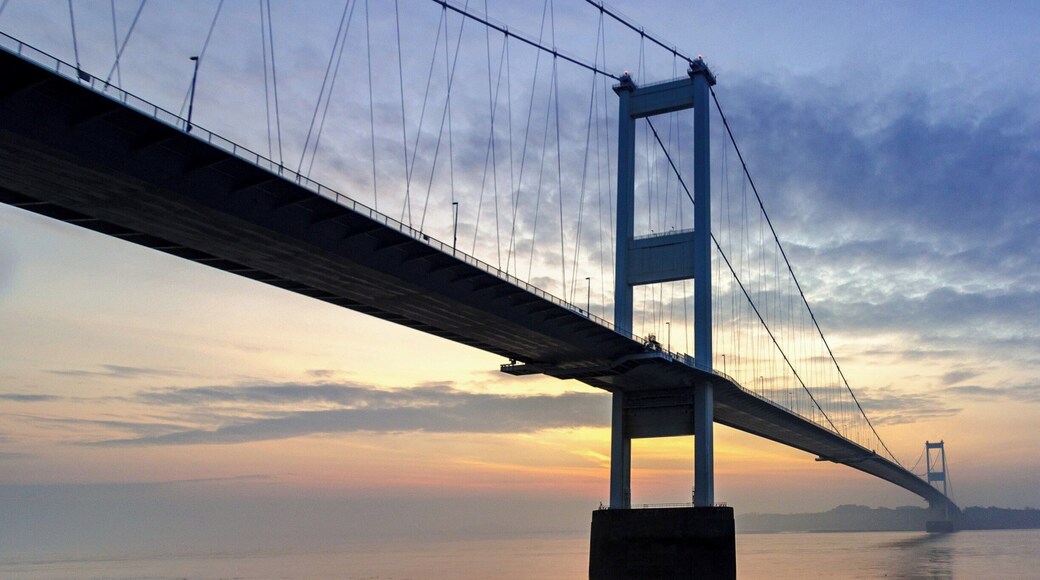 Early rise to catch sun rise behind the Severn bridge