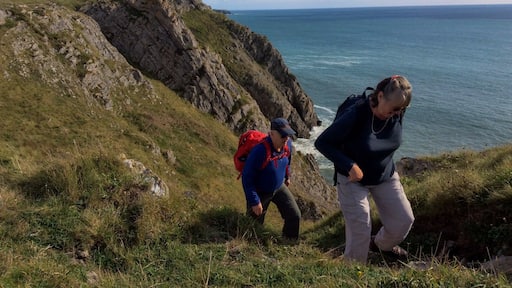 Great works are performed not by strength but by perseverance.
Samuel Johnson
This day of hiking was filled with plenty of up and down sections. As well, it was the longest stretch of a four day/50 mile journey. However, the sound of the oceans laughter, the feel of the sun's breath and the feast of vistas fuelled our perseverance making the hiking easier.
My oldest brother and his wife, Colleen, are the veterans of hiking in the area and were the generous hosts of the trip. Their good qualities are in great abundance and perseverance is certainly one of them.
#hiking