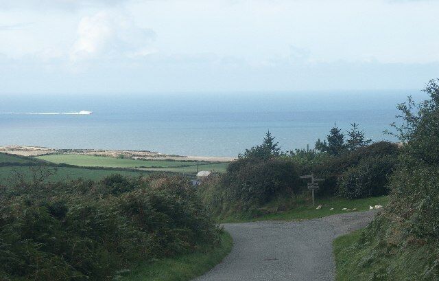 near Treathro. the Fishguard to Rosslare ferry heading for Fishguard can be seen in the distance.
