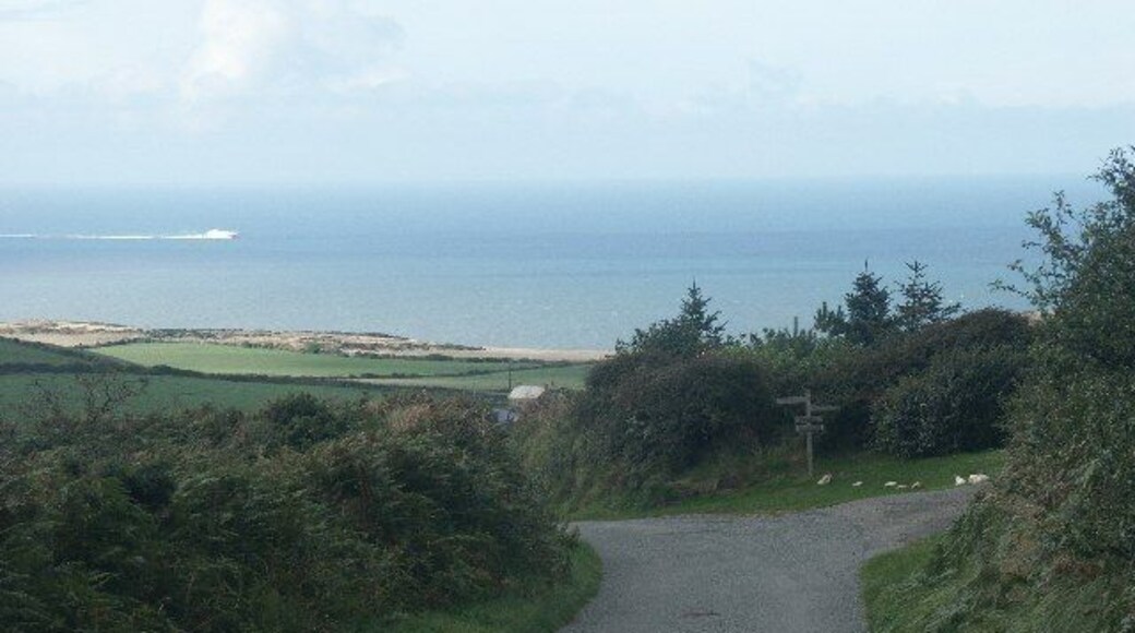 near Treathro. the Fishguard to Rosslare ferry heading for Fishguard can be seen in the distance.