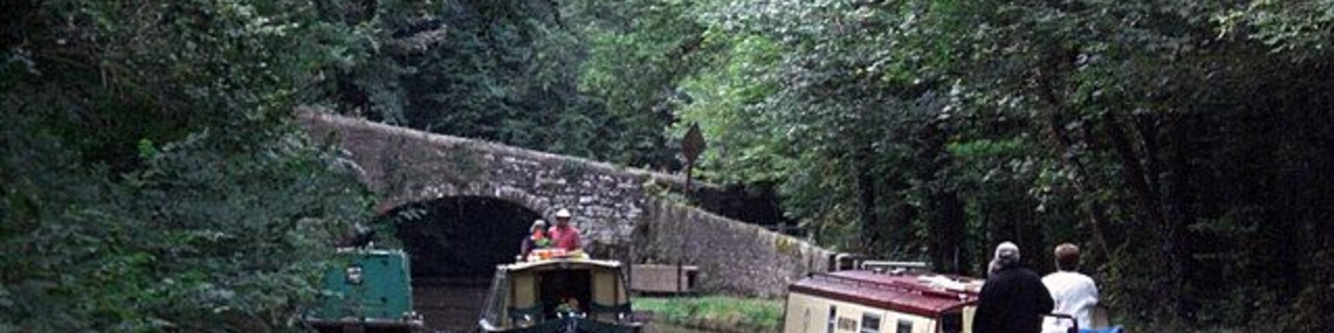 Rush hour, Govilon Narrowboat congestion to the east of Govilon Quarry Bridge (No. 96) on the Monmouthshire & Brecon Canal.