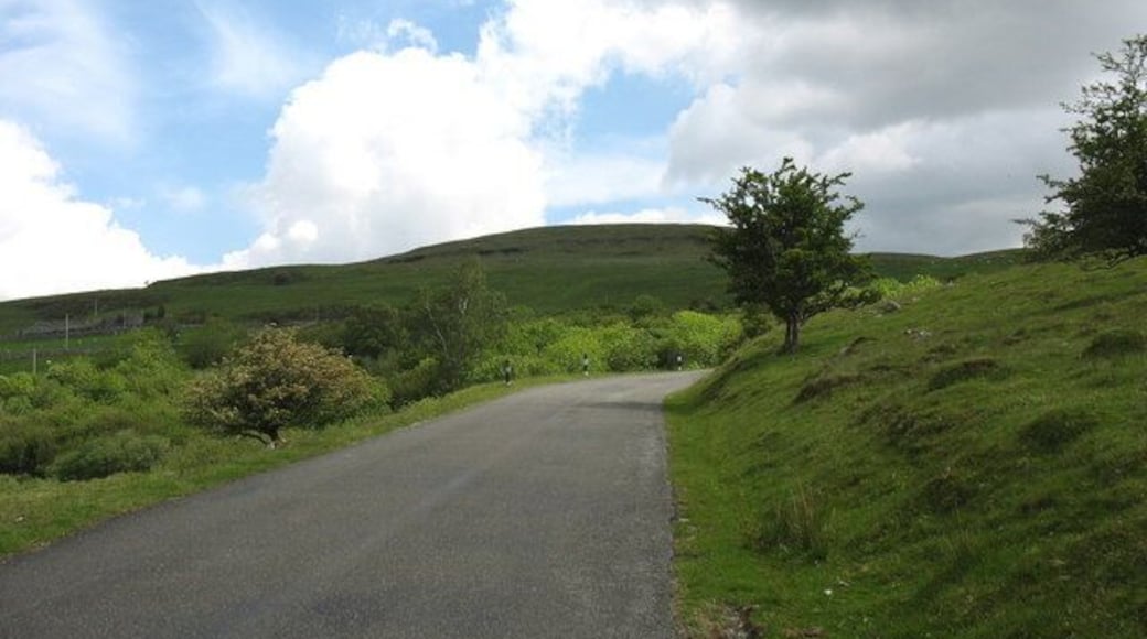 Hill leading up to Penystryd The upland in the background is Moel Ddu.