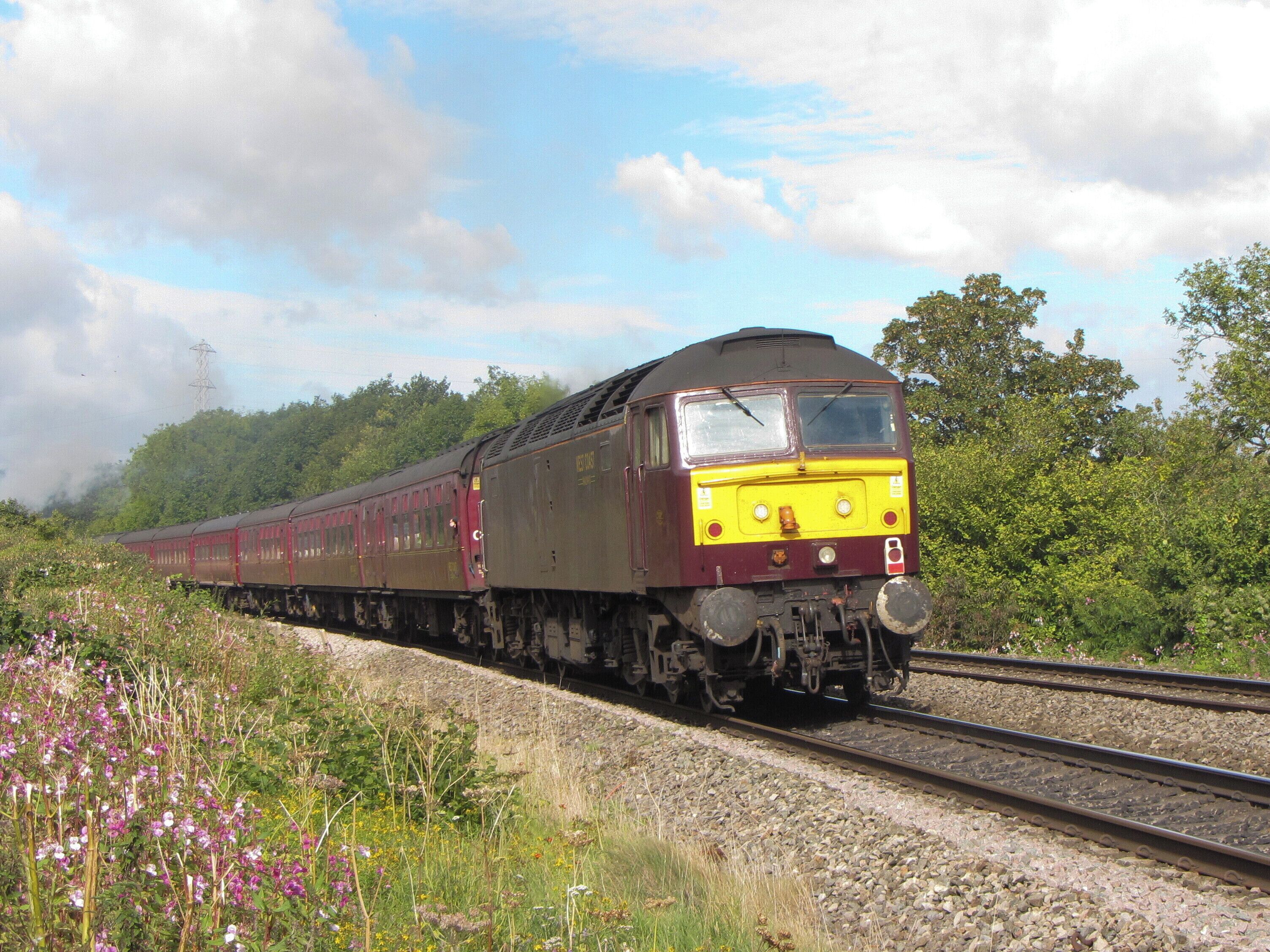 Charter train at St George's. A class 47 locomotive, No. 47237, brings up the rear of a charter train near St George's.
