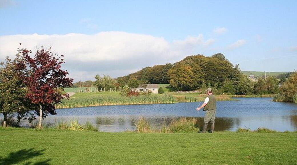 Angler trying his skill at Mossat Fishery.