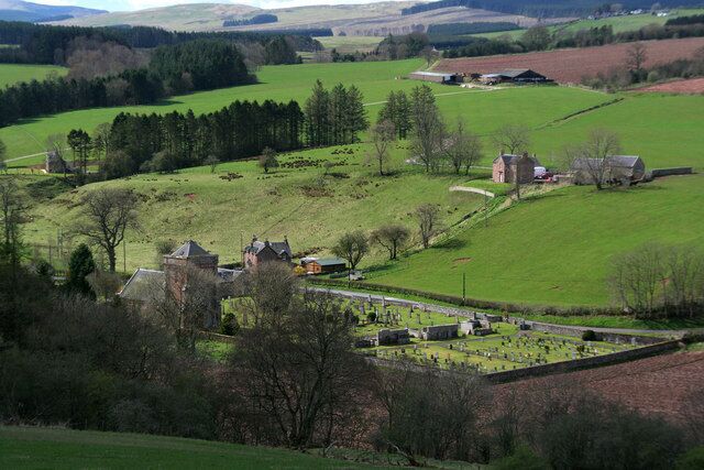 Hobkirk Hobkirk village seen from the A6088, Bonchester Hill.