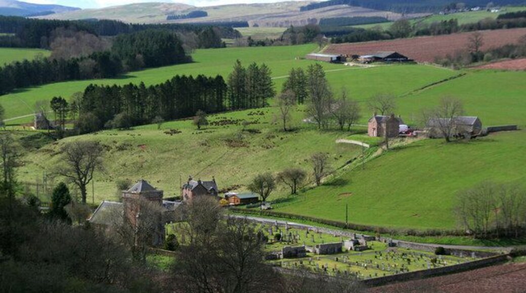 Hobkirk Hobkirk village seen from the A6088, Bonchester Hill.