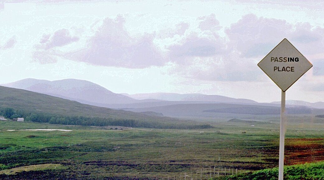 Ben Hope from Altnaharra. View NW, from near Mudale Bridge, to Ben Hope (3,040 ft.) - the most northerly 'Munroe'.
