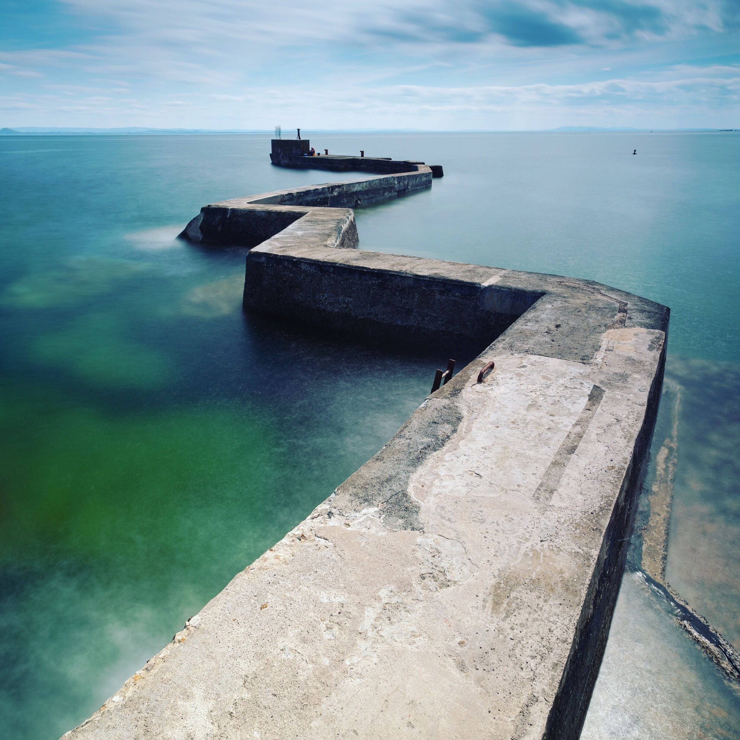The wiggly wall, part of the sea defences at St. Monans in Fife 