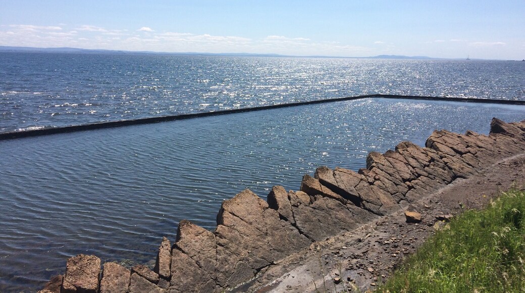 No longer maintained, this tidal pool in st Monans sparkling in the summer sun