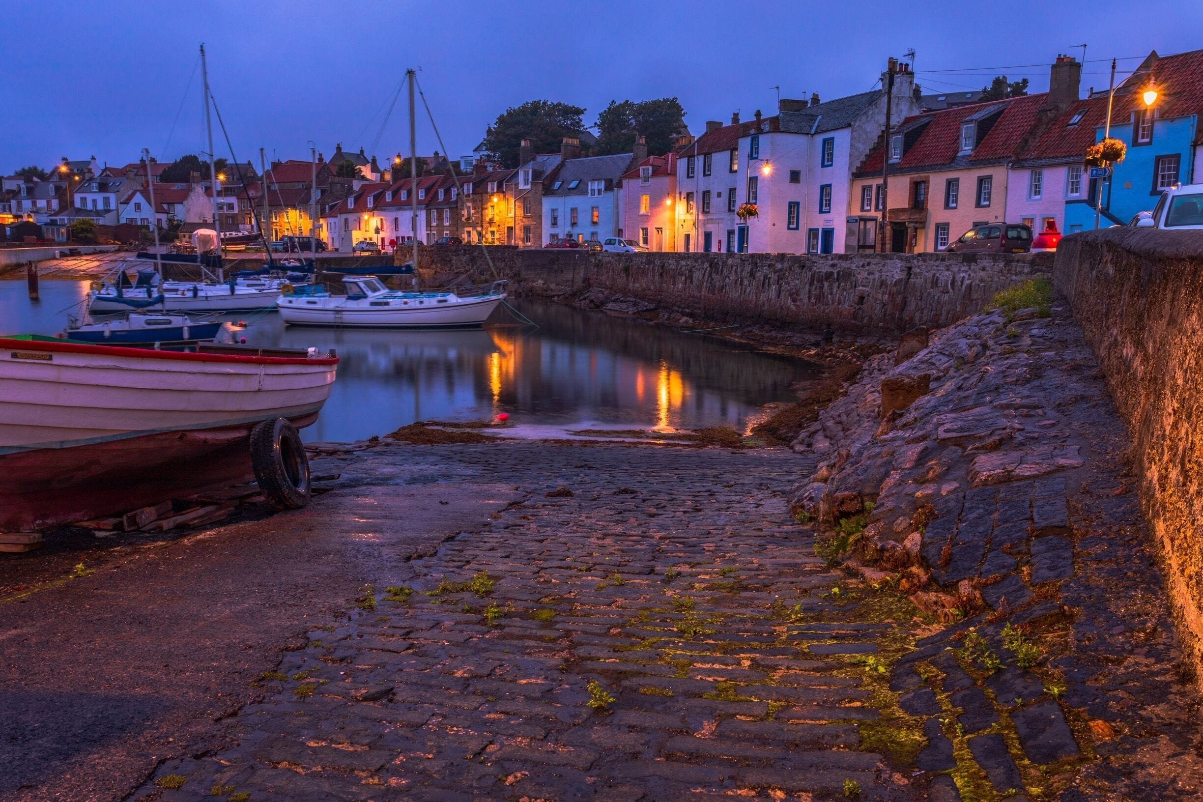 Night fall at St.Monans, Fife. 