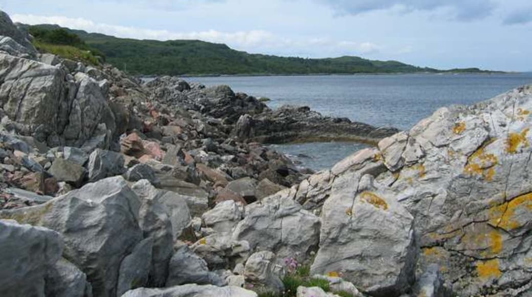 Rocks at Rubh' a'Chairn Mhoir. On the southern shore of the Sound of Arisaig.