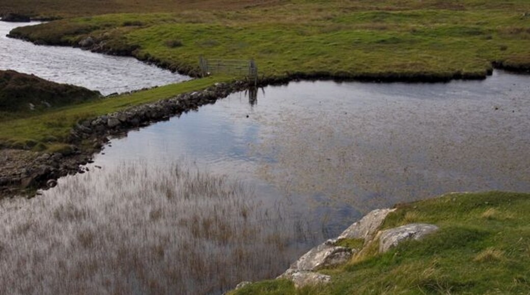 Loch a'Chnoic Bhric This causeway has been built across the narrowest part of the loch