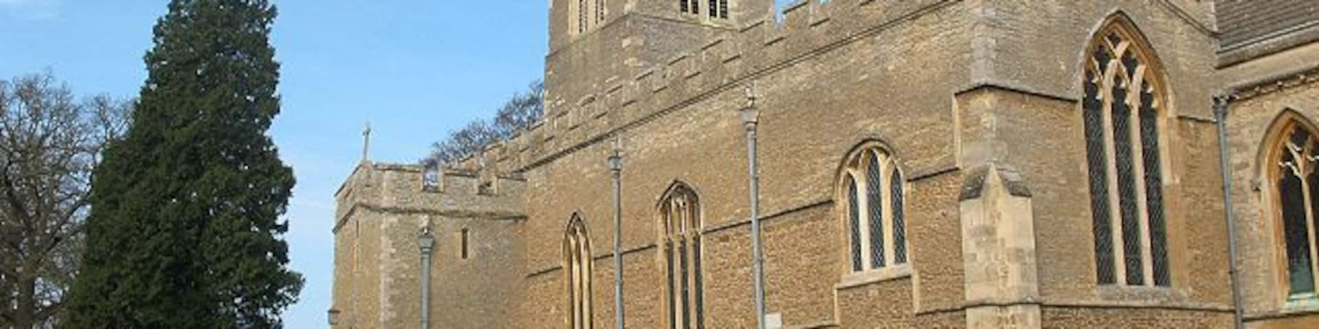 All Saints, Turvey: south aisle The church is Grade 1 listed. Parts of it date back to the 13th century but the south aisle was added by Sir G.G. Scott in the 19th century.