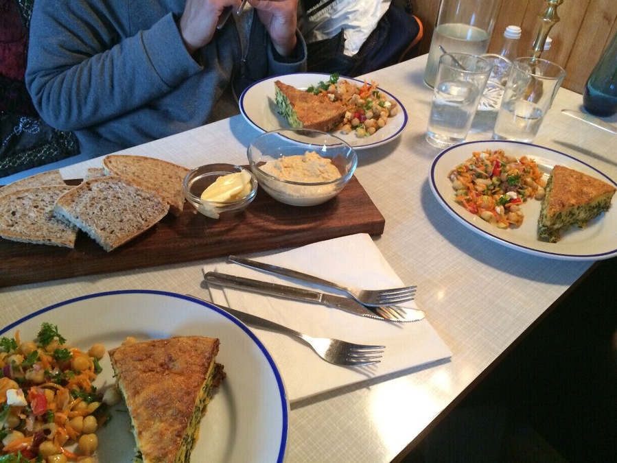We stumbled upon this little café on our way to Ísafjörður from Patreksfjörður, and what a find! This was probably the best meal I've ever had in Iceland. We each had coffee, freshly-made quiche, chickpea salad, and garlicky hummus with fresh-baked bread. We also shared soup made with coriander and freshly-caught fish, and a piece of carrot cake. Filling and delicious, this fantastic meal cost a very reasonable ISK 3,300 ($29 USD) per person. #TroverDetour
