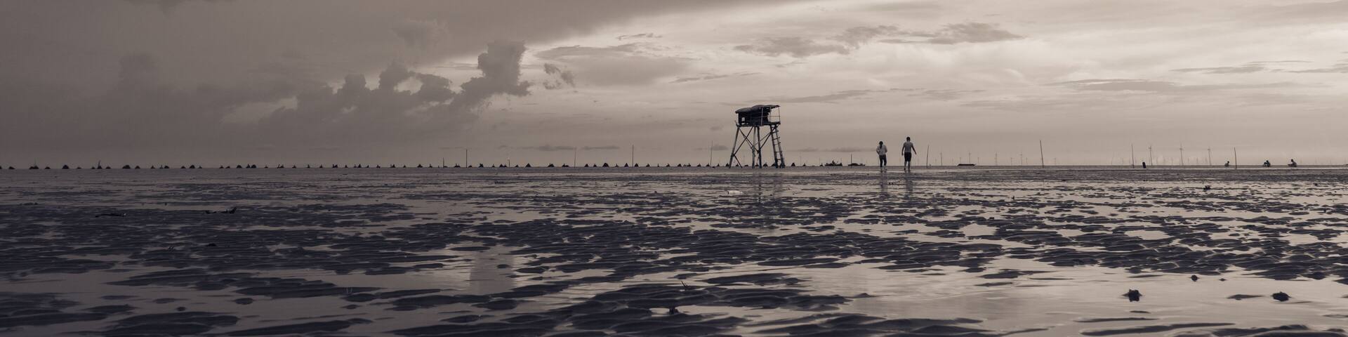 Sunset on the Tan Thaanh beach- Go Cong- Tien Giang - Viet Nam