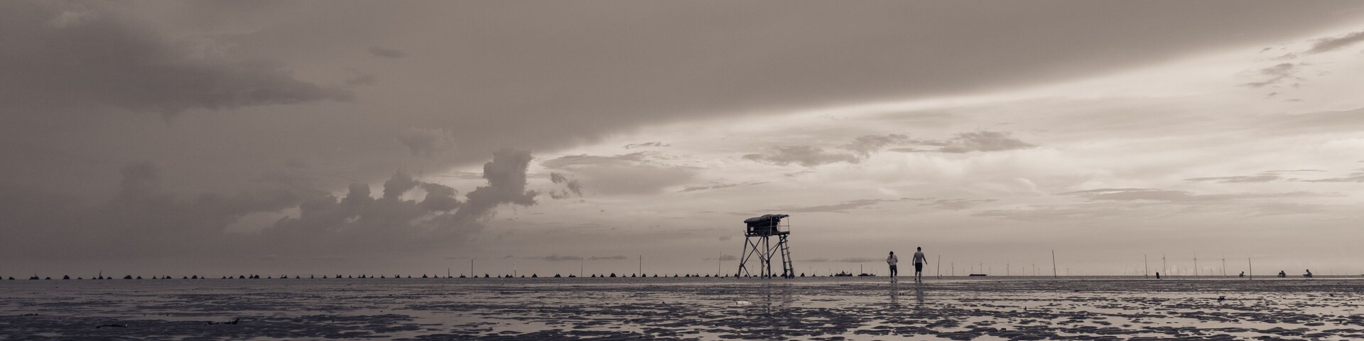Sunset on the Tan Thaanh beach- Go Cong- Tien Giang - Viet Nam