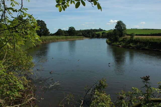 River Wye at Pencraig The River Wye viewed from Pencraig Court Wood.