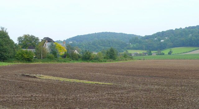 View to Howle Hill Looking east across ploughed land from opposite the war memorial at Walford.