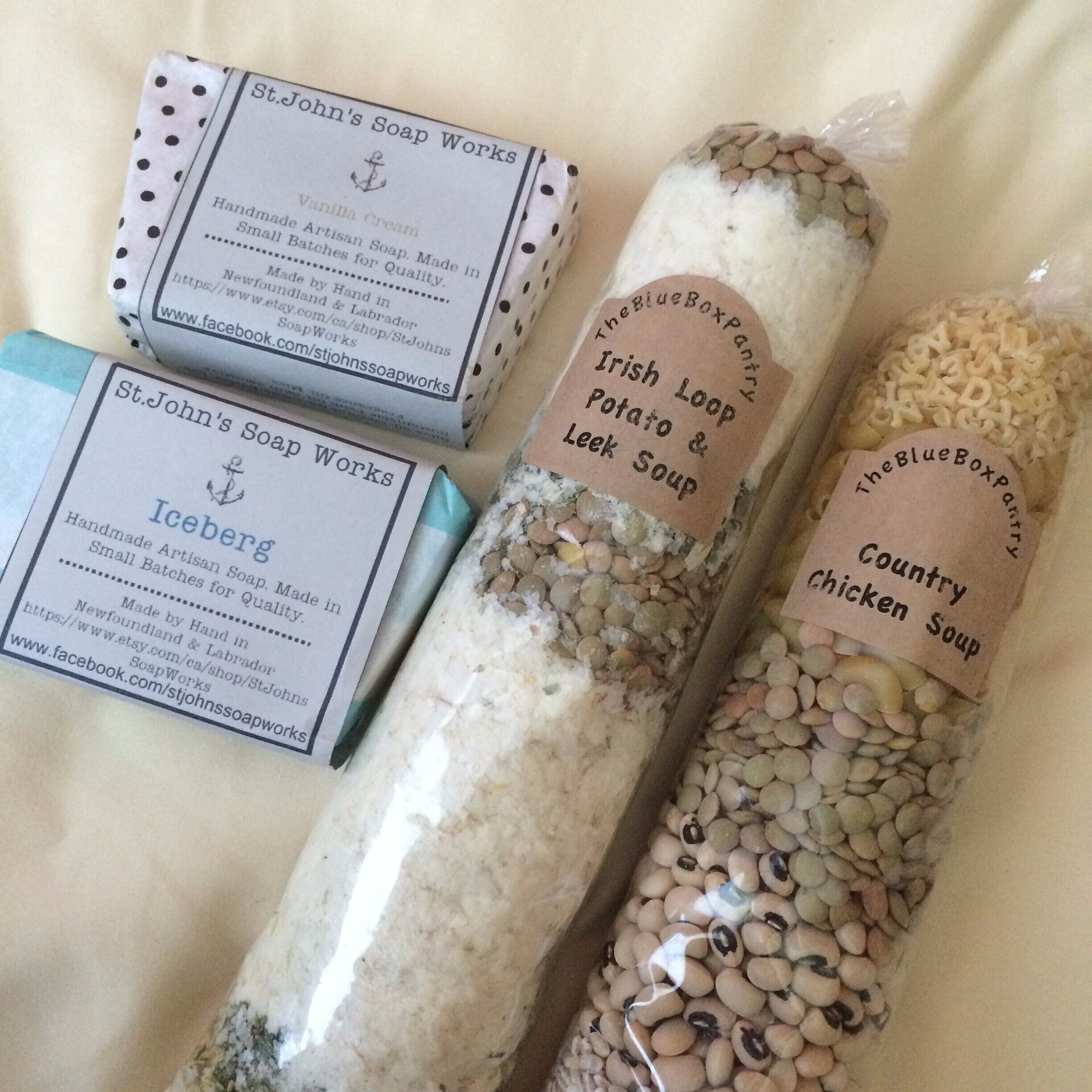 Shopping local is such a pleasure! The St. John's Farmer's Market at the Remax Centre on Saturdays is such a joy to visit. I look forward to seeing them in their new, bigger and better venue next year! My favourite vendors are The Blue Box Pantry for scrumptious soups, and St. John's Soap Works for natural body products made with local flavours.