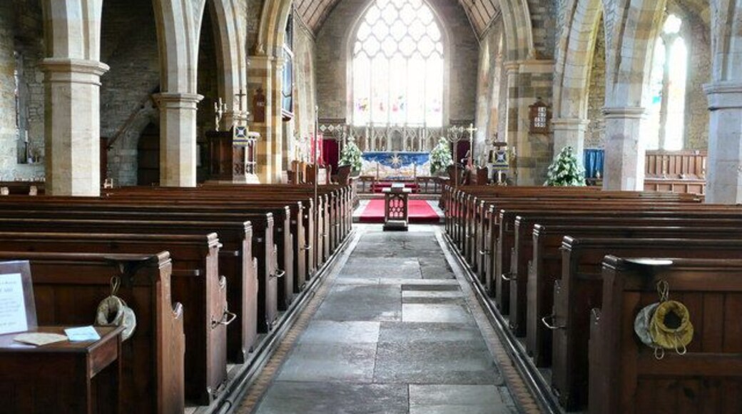 St George's parish church, Brailes, Warwickshire: interior of the nave, looking east to the chancel