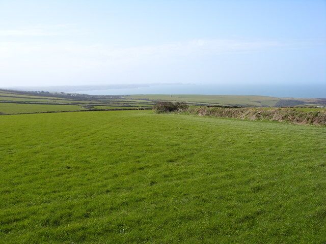 Footpath at Downhouse New stiles have been put in here leading down to Upton. In the far distance Port Quin Bay and The Rumps.