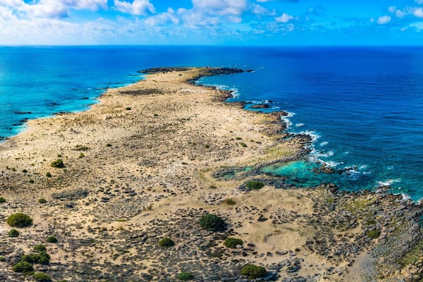 Aerial view of Elafonissi beach, Crete, Greece