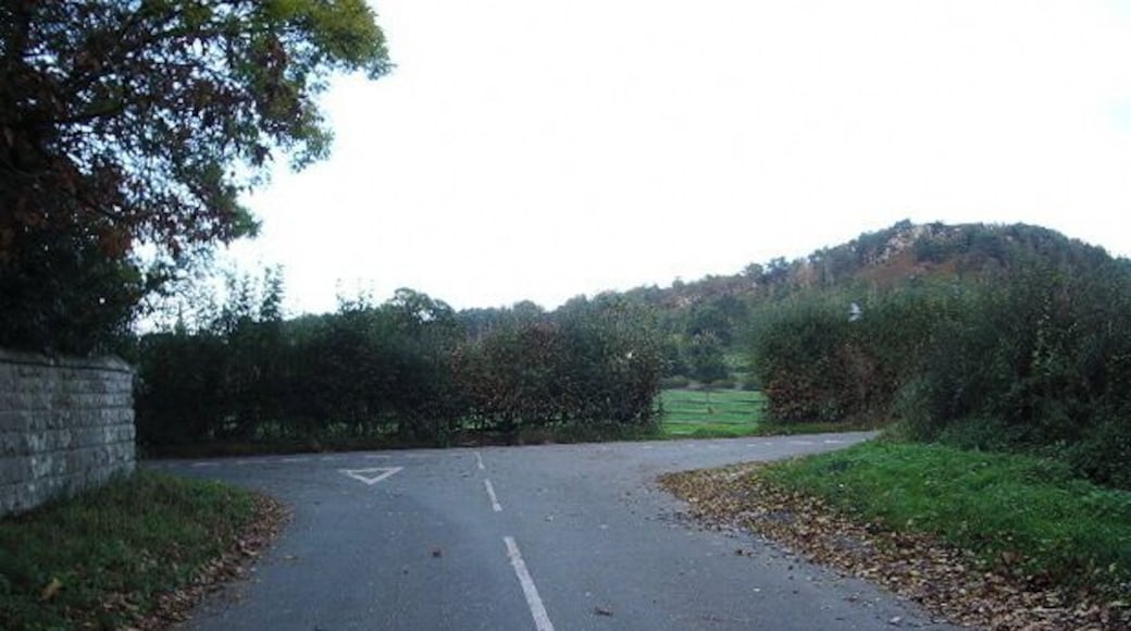 Road junction A road junction west of Grinshill, with Grinshill Hill to the right in the distance