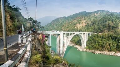 Coronation bridge on Teesta River, West Bengal, India