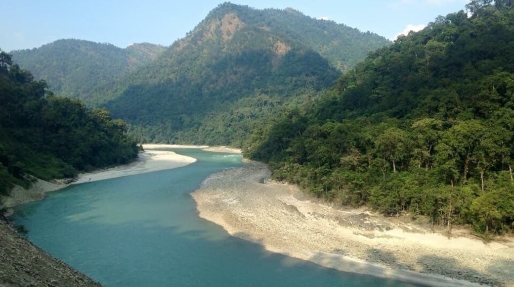 The beautiful teesta river which kept following us in West Bengal region .