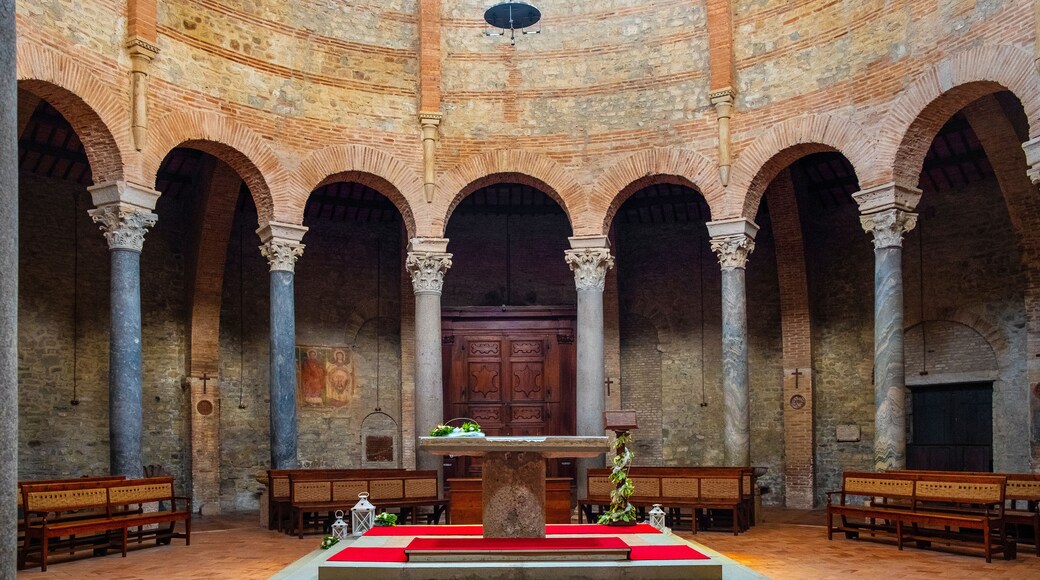 Perugia, Italy - Interior of the V century Early Christianity St. Michel Archangel Church - Chiesa di San Michele Arcangelo in Perugia historic quarter