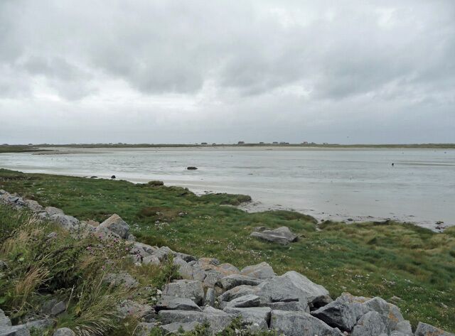 Sands at Iochdar Looking across to the houses of Baile Gharbhaidh.