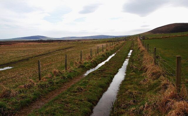 Track from Blubbersdale Heading towards Cottascarth along the waterlogged track.