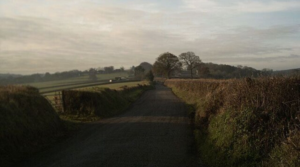 The Road to North Down. On the left is the valley of the River Yeo, on the right the valley of the Troney.