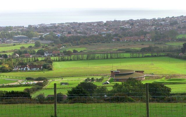 Brading Roman Villa Taken from Brading Down looking towards Sandown