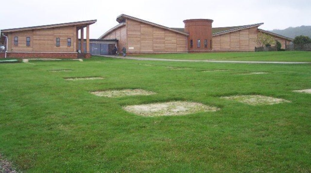 Brading Roman Villa. Built in the 4th century and has a wealth of mosaic floors. Now protected in a modern air conditioned environment.