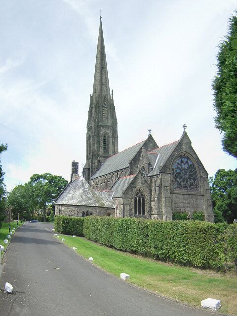 All Saints Parbold. This Church's Sunday Best Name is "Our Lady and All Saints". It is served by the Benedictines of Ampleforth Abbey and was consecrated on 28th May 1884. This beautiful large building is too close to the road to photograph in one go, so the image you see is two photographs stitched together electronically!