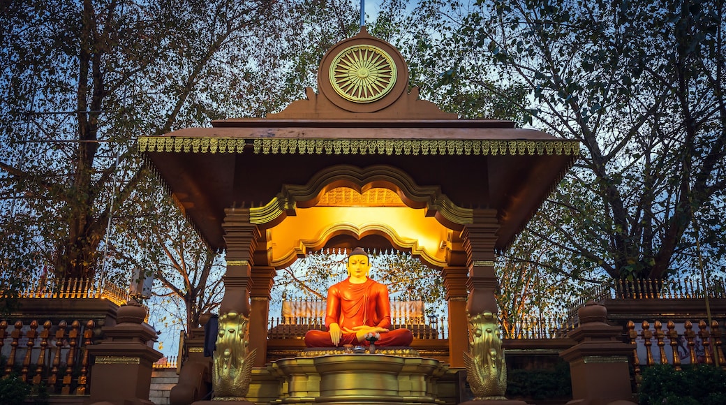 Buddha statue at the entrance to Kaduwela Mahamevnawa Buddhist Monastery