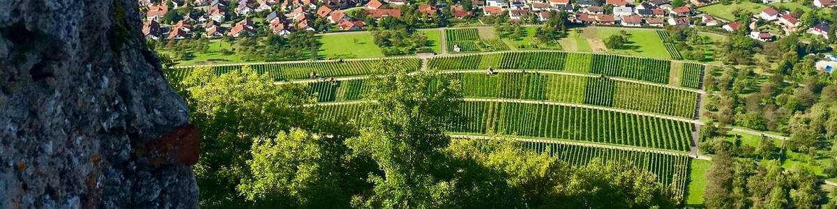 View to the other side from Castle Hohenneuffen, Swabian Alb, Germany
