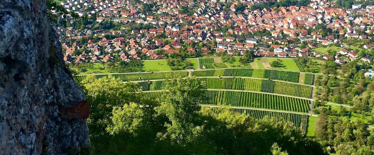View to the other side from Castle Hohenneuffen, Swabian Alb, Germany
