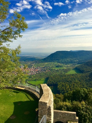 View of the Swabian Alb from Hohenneuffen Castle, Germany
